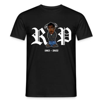 Cool R.I.P Comic Style Rapper 1963 bis 2022 - Männer T-Shirt - Schwarz - Vorne - AI Model Male 178 light (178cm)