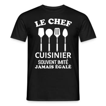 Chef cuisinier 1 - T-shirt homme - noir - Devant - AI Model Male 178 light (178cm)