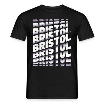 Bristol England UK Stadt Schrift Skyline Heimat - Männer T-Shirt - Schwarz - Vorne - AI Model Male 178 light (178cm)