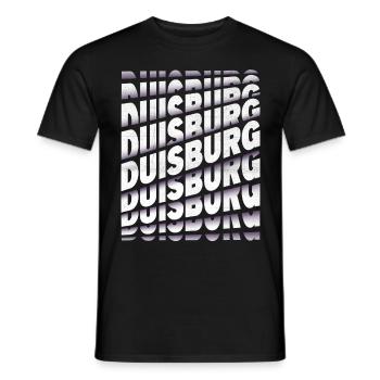 Duisburg Deutschland Stadt Schrift Skyline Heimat - Männer T-Shirt - Schwarz - Vorne - AI Model Male 178 light (178cm)