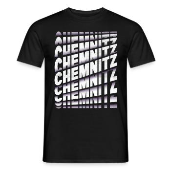 Chemnitz Germany City Font Skyline Home - Men's T-Shirt - black - Front - AI Model Male 178 light (178cm)