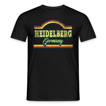Heidelberg Allemagne City Font Vintage Retro - T-shirt homme - noir - Devant - AI Model Male 178 light (178cm)