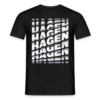Hagen Germany City Font Skyline Home - Men's T-Shirt - black - Front - AI Model Male 178 light (178cm)