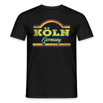 Cologne Allemagne City Font Vintage Retro - T-shirt homme - noir - Devant - AI Model Male 178 light (178cm)