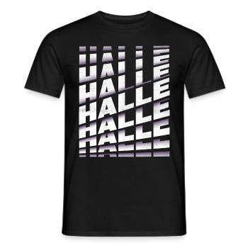 Hall Germany City Font Skyline Home - Men's T-Shirt - black - Front - AI Model Male 178 light (178cm)