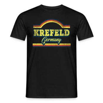 Krefeld Germany City Font Vintage Retro - Men's T-Shirt - black - Front - AI Model Male 178 light (178cm)