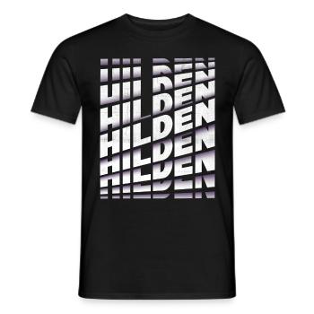 Hilden Germany City Font Skyline Home - Men's T-Shirt - black - Front - AI Model Male 178 light (178cm)