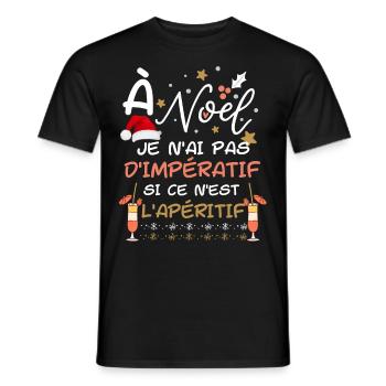 Noël Apéritif Apéro - T-shirt homme - noir - Devant - AI Model Male 178 light (178cm)