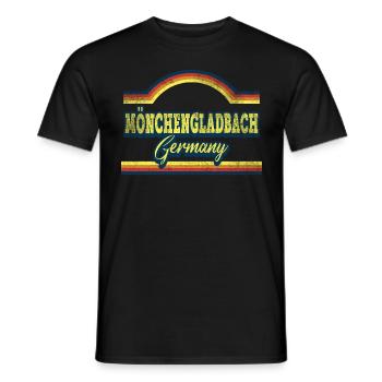 Mönchengladbach Germany City Vintage Retro - Men's T-Shirt - black - Front - AI Model Male 178 light (178cm)