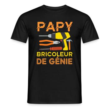 Papy bricoleur de génie 1 - T-shirt homme - noir - Devant - AI Model Male 178 light (178cm)