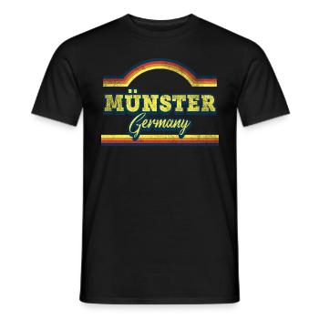 Münster Allemagne City Font Vintage Retro - T-shirt homme - noir - Devant - AI Model Male 178 light (178cm)