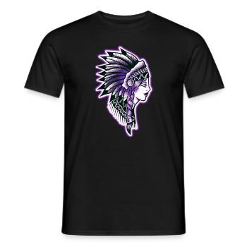 Gesicht altmodisches indisches Profil - Männer T-Shirt - Schwarz - Vorne - AI Model Male 178 light (178cm)