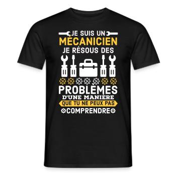 Je suis un mécanicien - T-shirt homme - noir - Devant - AI Model Male 178 light (178cm)