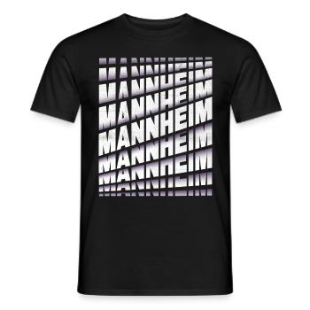 Mannheim Germany City Font Skyline Home - Men's T-Shirt - black - Front - AI Model Male 178 light (178cm)