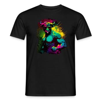Heißer Bodybuilder Stier - Männer T-Shirt - Schwarz - Vorne - AI Model Male 178 light (178cm)