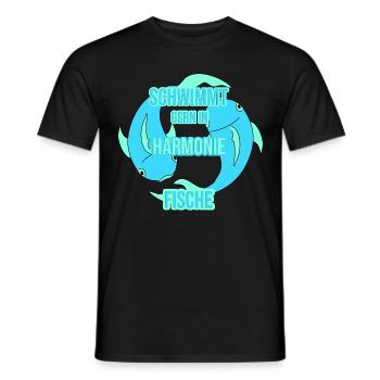 Fische Sternzeichen - Männer T-Shirt - Schwarz - Vorne - AI Model Male 178 light (178cm)
