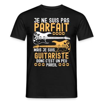 Pas parfait mais je suis guitariste 3 - T-shirt homme - noir - Devant - AI Model Male 178 light (178cm)