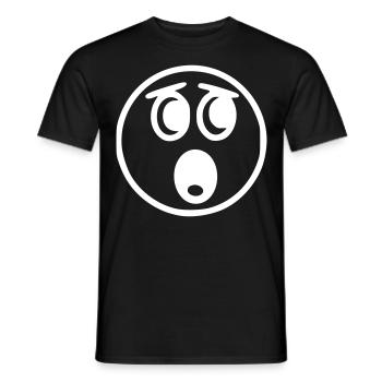 Emoji Skizze erschrocken weiß - Männer T-Shirt - Schwarz - Vorne - AI Model Male 178 light (178cm)