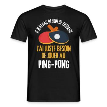Jouer au ping pong - T-shirt homme - noir - Devant - AI Model Male 178 light (178cm)
