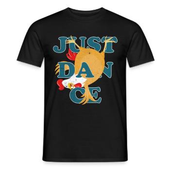 Funny Cartoon dance Chicken Just Dance - Men's T-Shirt - black - Front - AI Model Male 178 light (178cm)