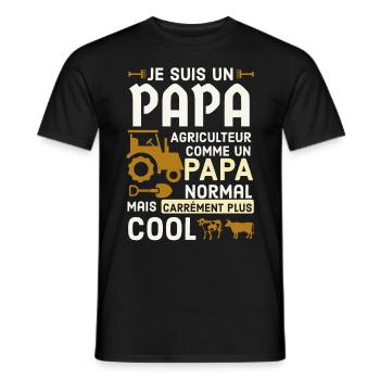 Papa agriculteur 5 - T-shirt homme - noir - Devant - AI Model Male 178 light (178cm)