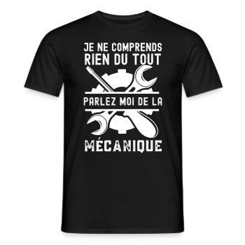 Parlez moi de la mécanique 1 - T-shirt homme - noir - Devant - AI Model Male 178 light (178cm)