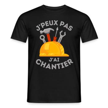 chantier de construction de batiment - T-shirt homme - noir - Devant - AI Model Male 178 light (178cm)