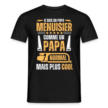 Papa Menuisier très cool - T-shirt homme - noir - Devant - AI Model Male 178 light (178cm)