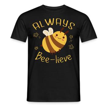 Cute Honeybee Bee Bumblebee Design - Men's T-Shirt - black - Front - AI Model Male 178 light (178cm)