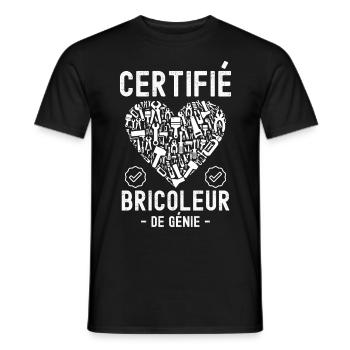 Certifié bricoleur de génie 1 - T-shirt homme - noir - Devant - AI Model Male 178 light (178cm)