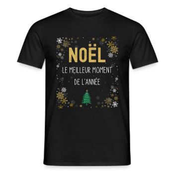 Noël le meilleur moment de l année - T-shirt homme - noir - Devant - AI Model Male 178 light (178cm)