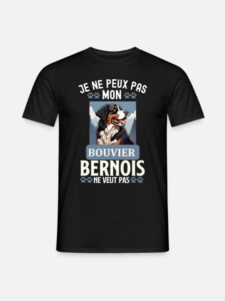 Bouvier bernois chien doux - T-shirt homme - noir