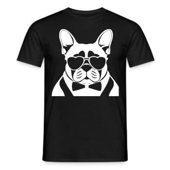 Funny French Bulldog with Sunglasses French Bulld - Men's T-Shirt - black - Front - AI Model Male 178 light (178cm)