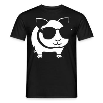 Funny Guinea Pig with Sunglasses Guinea Pigs - Men's T-Shirt - black - Front - AI Model Male 178 light (178cm)