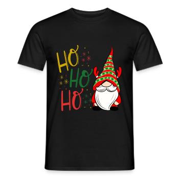 Ho ho ho gnome Christmas - Men's T-Shirt - black - Front - AI Model Male 178 light (178cm)