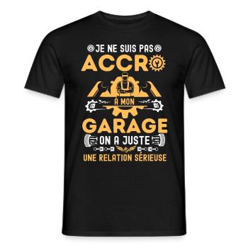 je ne suis pas accro à mon garage 4 - T-shirt homme - noir - Devant - AI Model Male 178 light (178cm)