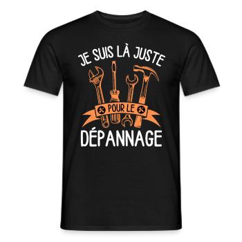 Dépannage réparation bricolage - T-shirt homme - noir - Devant - AI Model Male 178 light (178cm)