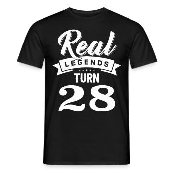 Real Legends fête ses 28 et 28 ans - T-shirt homme - noir - Devant - AI Model Male 178 light (178cm)