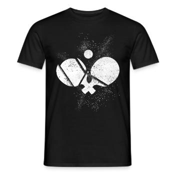 Tennis de table, raquette de tennis de table, balle de tennis de table - T-shirt homme - noir - Devant - AI Model Male 178 light (178cm)