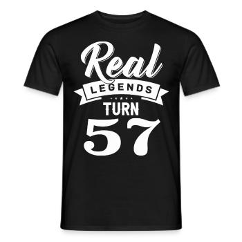 Real legends turn 57, 57 birthday - Men's T-Shirt - black - Front - AI Model Male 178 light (178cm)