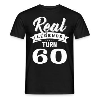 De vraies légendes ont 60 ans, 60 ans - T-shirt homme - noir - Devant - AI Model Male 178 light (178cm)
