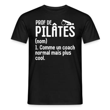 Humour définition de prof de pilates 1 - T-shirt homme - noir - Devant - AI Model Male 178 light (178cm)