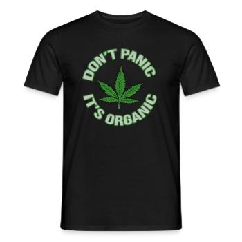 Le chanvre, pas de panique, c’est bio - T-shirt homme - noir - Devant - AI Model Male 178 light (178cm)