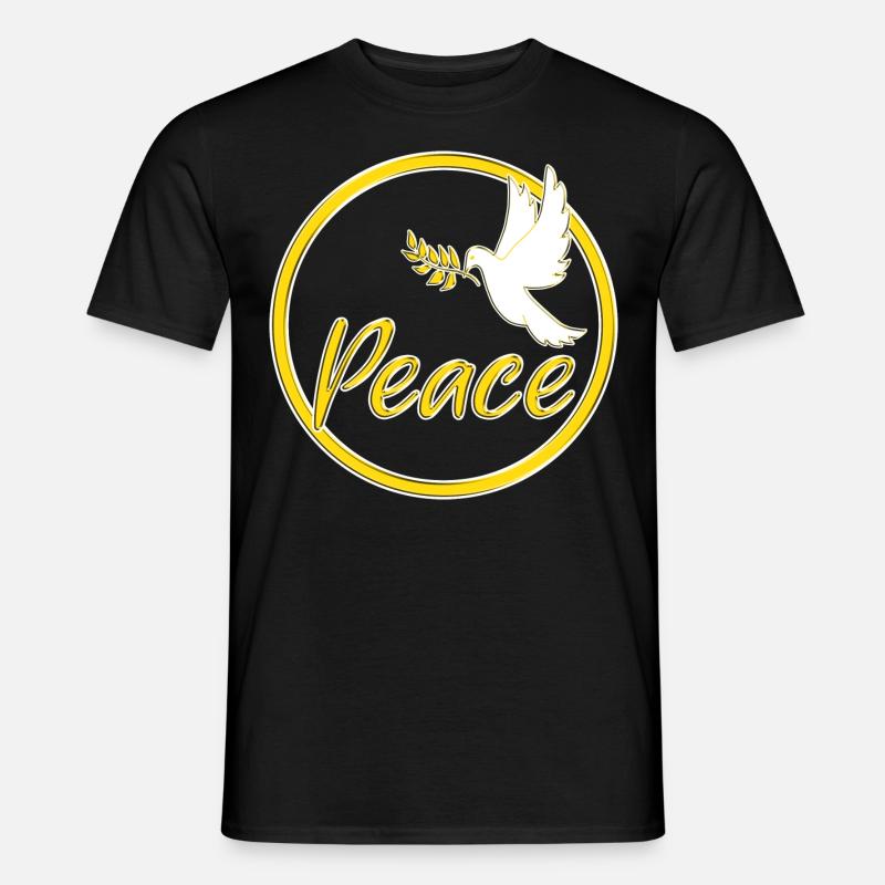 Peace Friedenstaube Friedenszeichen Statement - Männer T-Shirt - Schwarz