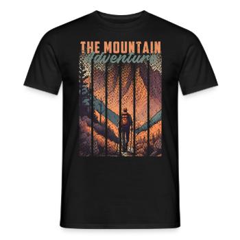 Hiking The Mountain Adventure - Men's T-Shirt - black - Front - AI Model Male 178 light (178cm)