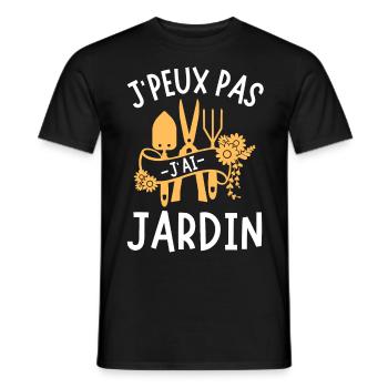 Je peux pas j ai jardin - T-shirt homme - noir - Devant - AI Model Male 178 light (178cm)