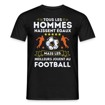 Joueur de foot football - T-shirt homme - noir - Devant - AI Model Male 178 light (178cm)
