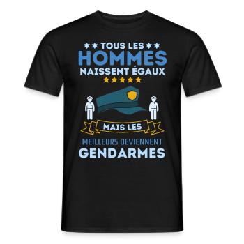 Homme de loi gendarme - T-shirt homme - noir - Devant - AI Model Male 178 light (178cm)
