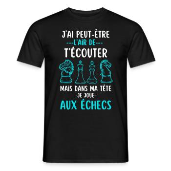 Jouer aux échecs - T-shirt homme - noir - Devant - AI Model Male 178 light (178cm)