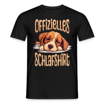 Chemise de nuit officielle Pyjama chien Animal mignon - T-shirt homme - noir - Devant - AI Model Male 178 light (178cm)